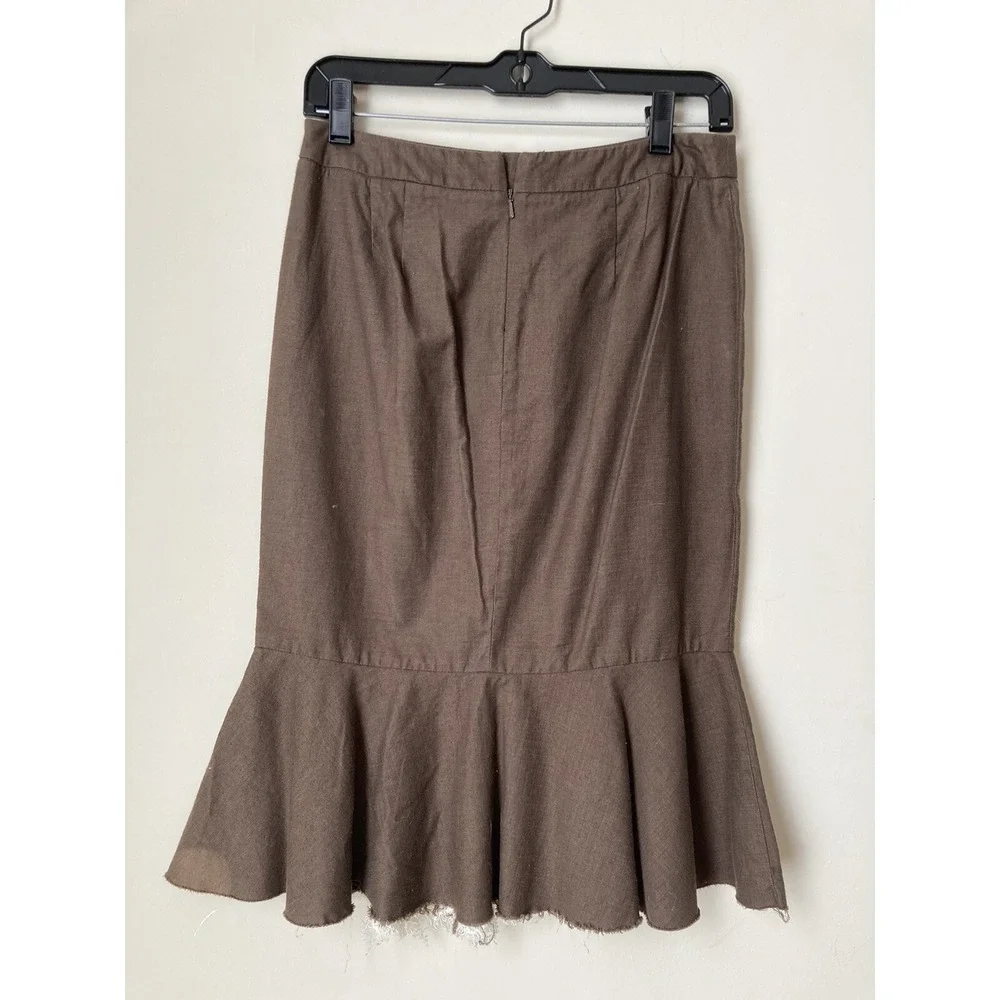 Robert  Rodriguez Skirt  Brown‎ Size 4 Fit ruffle Lace Cottagecore